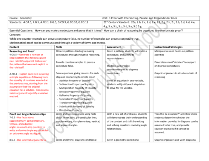 Geometry unit 4 study guide answer key