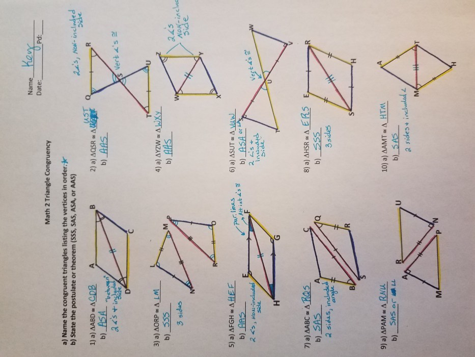 Geometry unit 4 congruent triangles