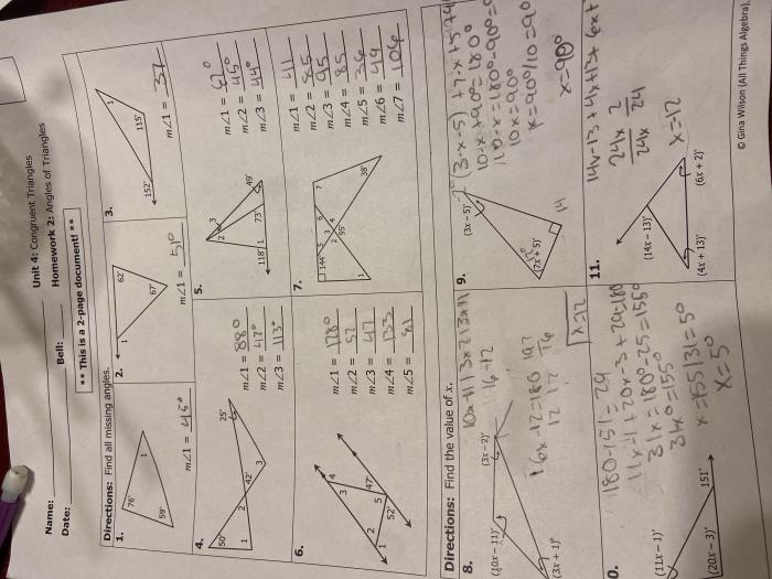 Geometry unit 4 congruent triangles