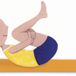 Postura de bebe feliz yoga